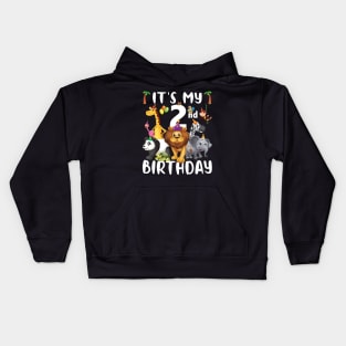 Its My 2nd Birthday Zoo Shirt Safari Jungle Animals Lover Kids Hoodie